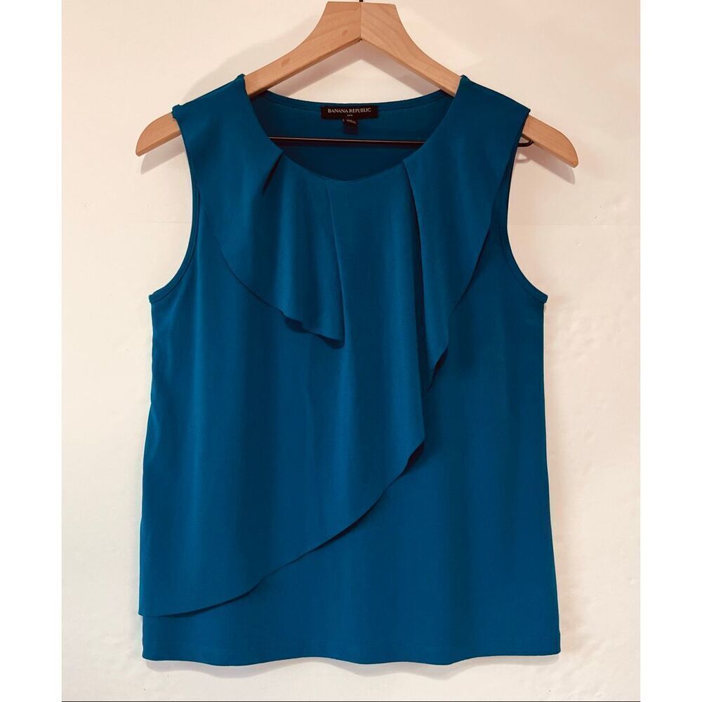 Banana Republic Ruffled Tiered Sleeveless Blouse Size S